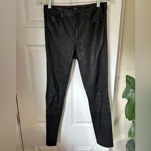 Theory Lamb Leather Black Pants Women’s 2